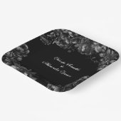 Classic Gothic Zwart Bruiloft Papier Borden Papieren Bordje (Gebogen)