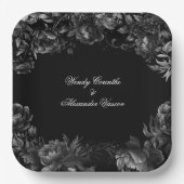 Classic Gothic Zwart Bruiloft Papier Borden Papieren Bordje (Voorkant)