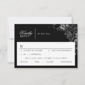Classic Gothic Zwart Bruiloft Reactie Kaart (Voorkant)