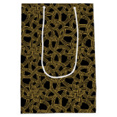 Classic Goud en Zwart Patroon Vaderdag Medium Cadeauzakje (Achterkant)