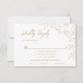 Classic Goud Groen Bruiloft Entree Response Kaart (Voorkant)