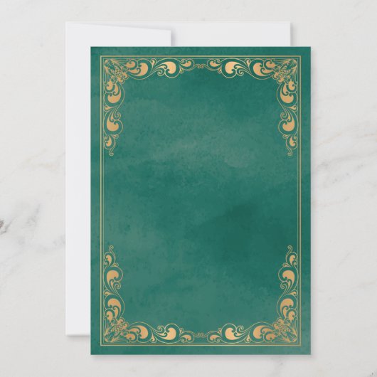 Classic Goud Lijst Groen Islamitisch Moslim Bruilo Kaart (Achterkant)