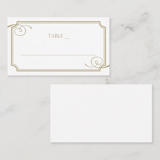 Classic Goud Lijst Luxe bruiloft Plaatskaartje (Voorkant / Achterkant)