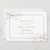 Classic Goud Lijst Luxe bruiloft Save The Date (Voorkant)