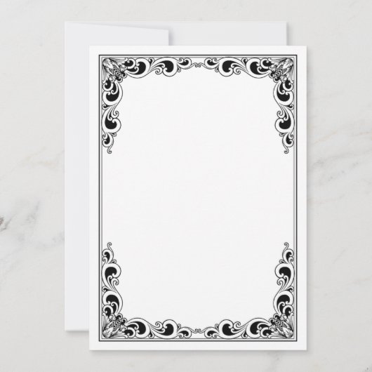 Classic Goud Lijst Wit Islamitisch Moslim Bruiloft Kaart (Achterkant)