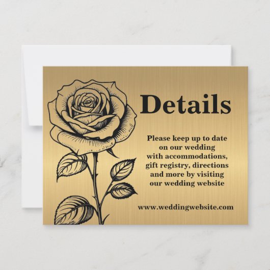 Classic Goud Zwart Roos Website Behuizing Kaarten (Voorkant)