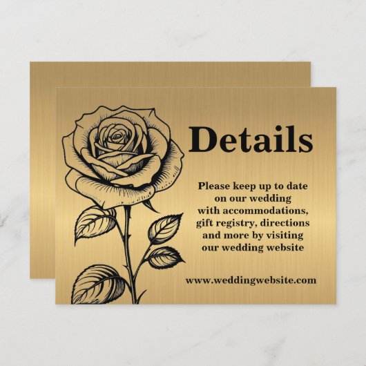 Classic Goud Zwart Roos Website Behuizing Kaarten (Voorkant / Achterkant)