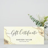 Classic Gouden Agaat Certificaat Gift Kaart (Staand voorkant)