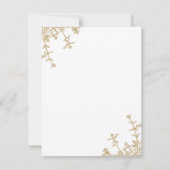 Classic  Gouden Bloemen  Crest Monogram Notitiekaartje (Achterkant)