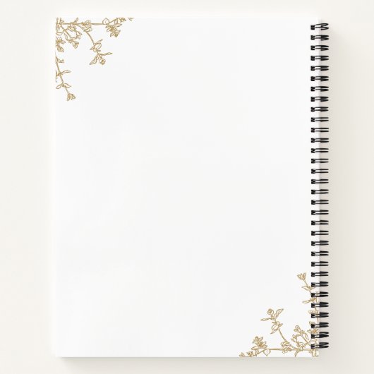 Classic  Gouden Bloemenkam Monogram Recept Notitieboek (Achterkant)