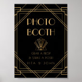 Classic Gouden  Fotocabine Trouwbord Poster (Voorkant)