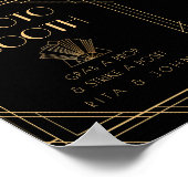 Classic Gouden  Fotocabine Trouwbord Poster (Hoek)