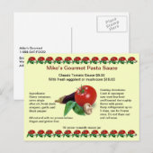 Classic Gourmet Pasta Sauce Briefkaart (Voorkant / Achterkant)