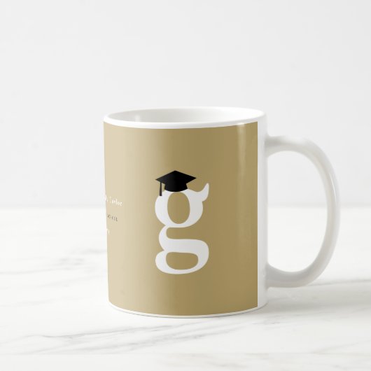 Classic Grad's Monogram 'G' Mortarboard Minimalist Koffiemok (Rechts)