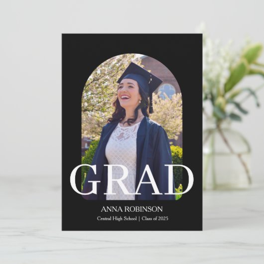 Classic Graduate Photo Template Graduation Kaart (Staand voorkant)