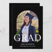 Classic Graduate Photo Template Graduation Kaart (Voorkant / Achterkant)