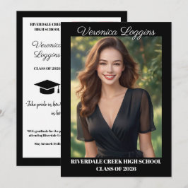 Classic Graduation Announcement Photo Cards Kaart