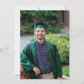 Classic Graduation Cap Groen Goud Football Foto Kaart (Achterkant)