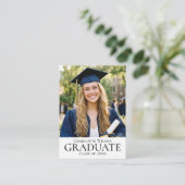Classic Graduation Invitation Mini Enclosure Card Informatiekaartje (Staand voorkant)