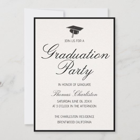 Classic Graduation Invitations Kaart (Voorkant)