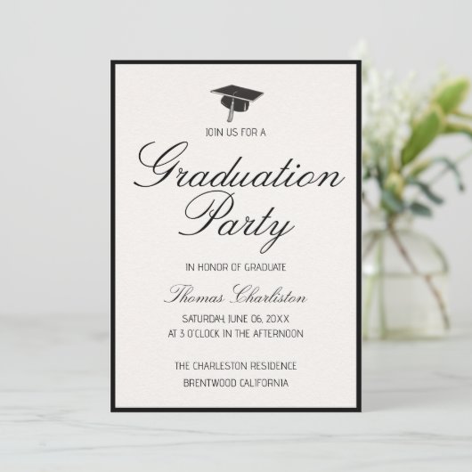 Classic Graduation Invitations Kaart (Staand voorkant)