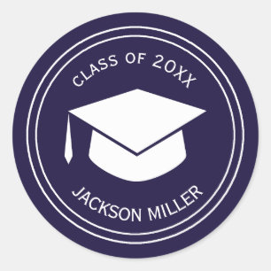 Classic Gradup Deep Blue Afstuderen Ronde Sticker