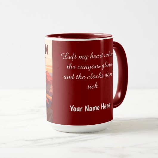 Classic Grand Canyon WPA Style Personalized Mok (Voorkant rechts)