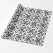 Classic Gray Botanical Floral Wrapping Paper Cadeaupapier (Uitgerold)