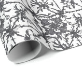 Classic Gray Botanical Floral Wrapping Paper Cadeaupapier (Rol Hoek)