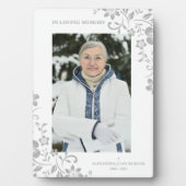 Classic Gray Floral Funeral Service Beste foto Fotoplaat (voorkant)