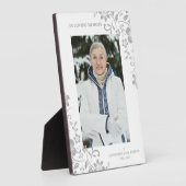 Classic Gray Floral Funeral Service Beste foto Fotoplaat (Zijkant)