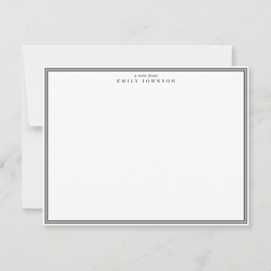 Classic Gray Frame Note Card Kaart (Voorkant)