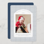 Classic Gray Plaid Christmas Card Feestdagenkaart (Voorkant / Achterkant)