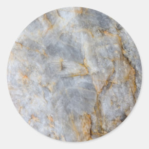 Classic Gray Quartz Crystal Ronde Sticker