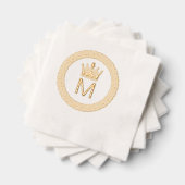 Classic Greek Key S ingelijst Initiaal Crown Monog Folie Servetten (Insitu (Gestapeld))