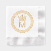Classic Greek Key S ingelijst Initiaal Crown Monog Folie Servetten (Voorkant)