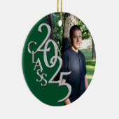 Classic Green 2025 Afstuderen Foto Keramisch Ornament (Rechts)