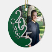 Classic Green 2025 Afstuderen Foto Keramisch Ornament (Links)