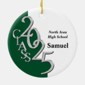 Classic Green 2025 Afstuderen Foto Keramisch Ornament (Achterkant)