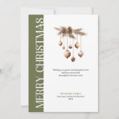 Classic green and gold Christmas greeting card Feestdagenkaart (Voorkant)