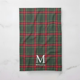 Classic Green and Red Tartan Plaid Christmas Theedoek