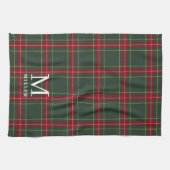 Classic Green and Red Tartan Plaid Christmas Theedoek (Horizontaal)