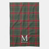 Classic Green and Red Tartan Plaid Christmas Theedoek (Verticaal)