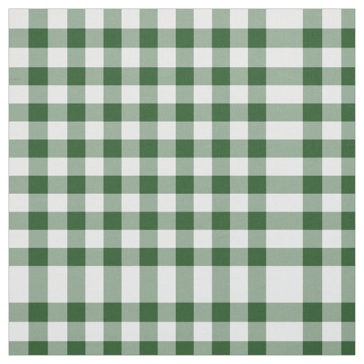 Classic Green and White Gingham Block Pattern Stof (Swatch)