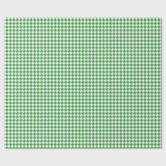 Classic Green and White Houndstooth Pattern Cadeaupapier (Vlak)