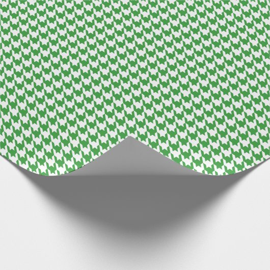 Classic Green and White Houndstooth Pattern Cadeaupapier (Hoek)