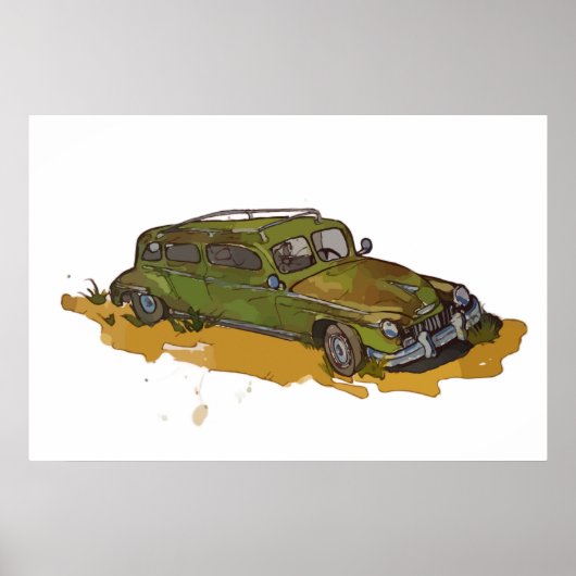 Classic Green Antique Sedan Poster (Voorkant)