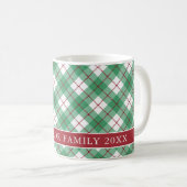 Classic Green Argyle Plaid Preppy Family Name Koffiemok (Voorkant rechts)