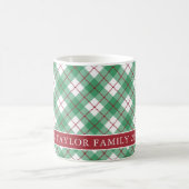 Classic Green Argyle Plaid Preppy Family Name Koffiemok (Center)