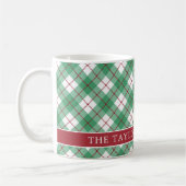 Classic Green Argyle Plaid Preppy Family Name Koffiemok (Links)